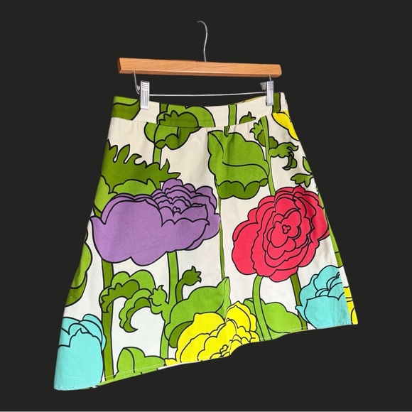 Vintage MOSCHINO CHEAP & CHIC Mod Floral Mini Skirt Flare RARE 8 - Picture 14 of 14